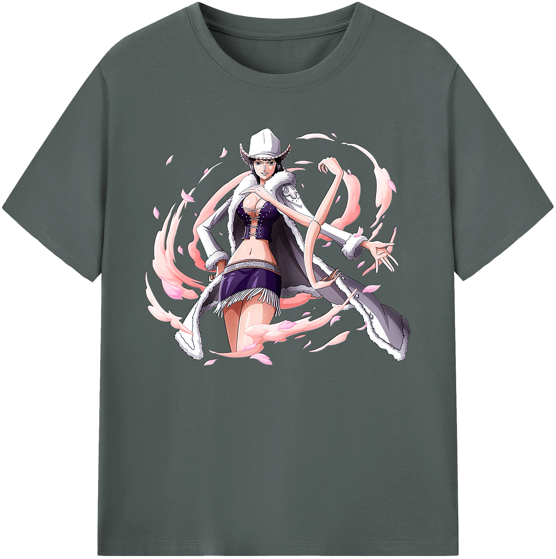 ワンピース ニコ・ロビン ONE PIECE Nico Robin 綿100％ メンズ半袖Tシャツ｜肌触りやわらか＆通気性